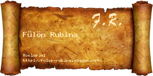 Fülöp Rubina névjegykártya