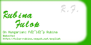 rubina fulop business card